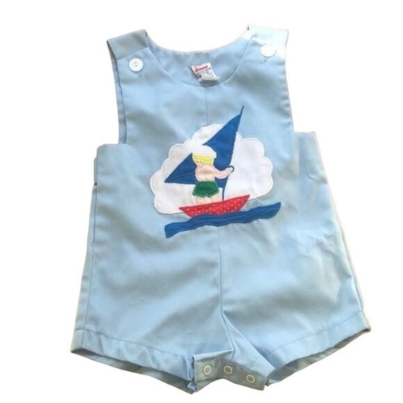 Samara Vintage y2k Baby Boy Sailor Romper size 12M - Picture 1 of 7